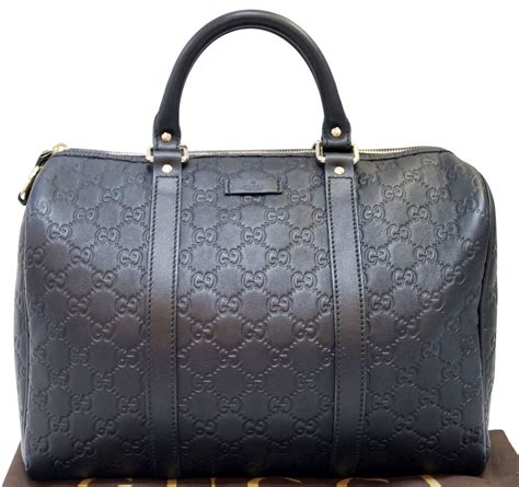 gucci black leather boston bag|gucci boston bag guccissima.